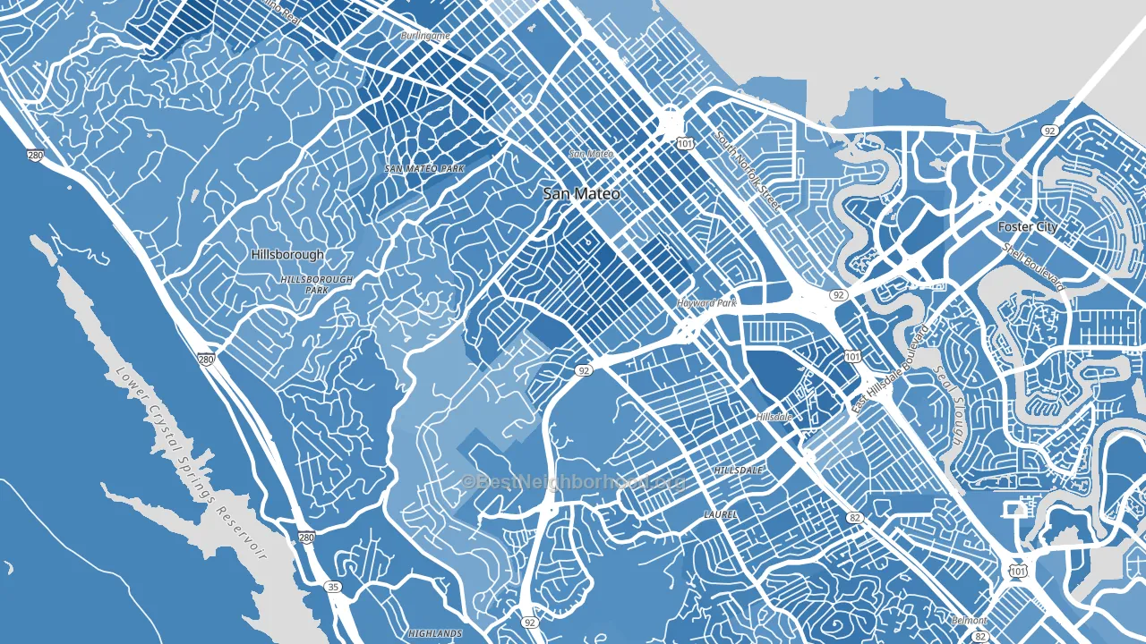 94402, CA block-group political-lean map