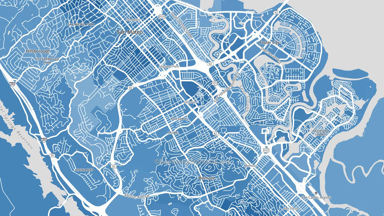 94403, CA block-group political-lean map