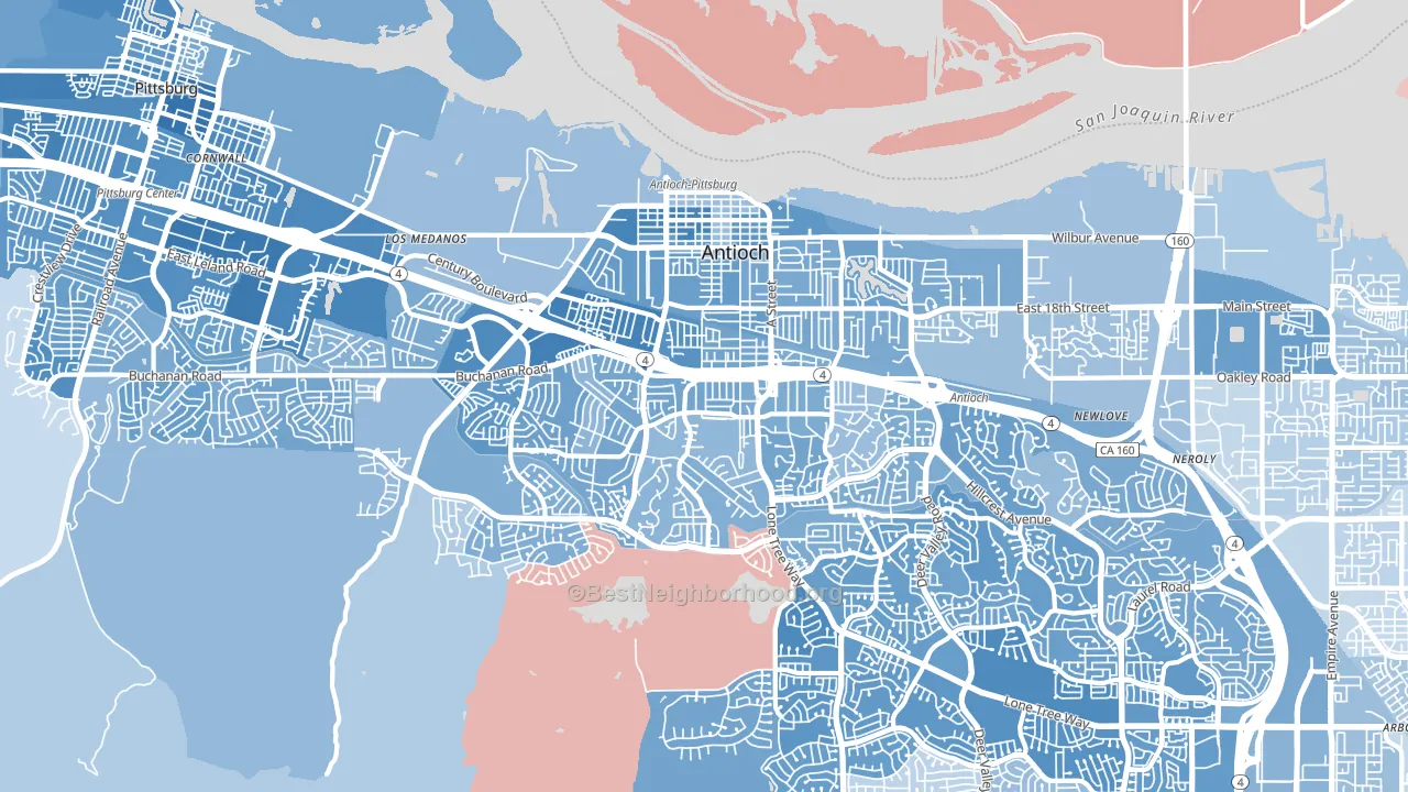 94509, CA block-group political-lean map
