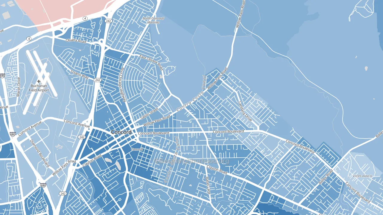 94519, CA block-group political-lean map
