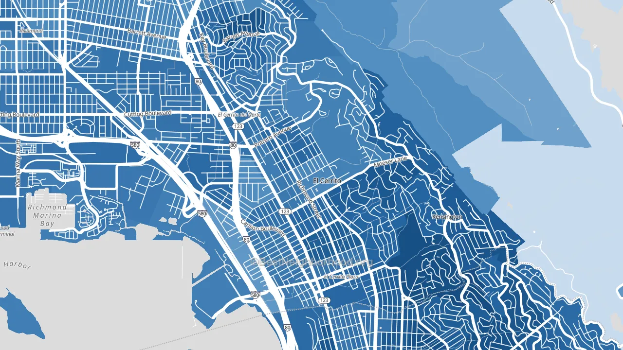 94530, CA block-group political-lean map