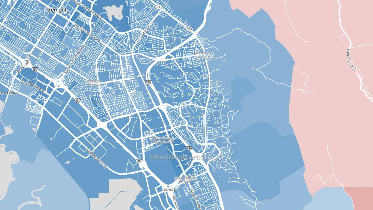 94539, CA block-group political-lean map