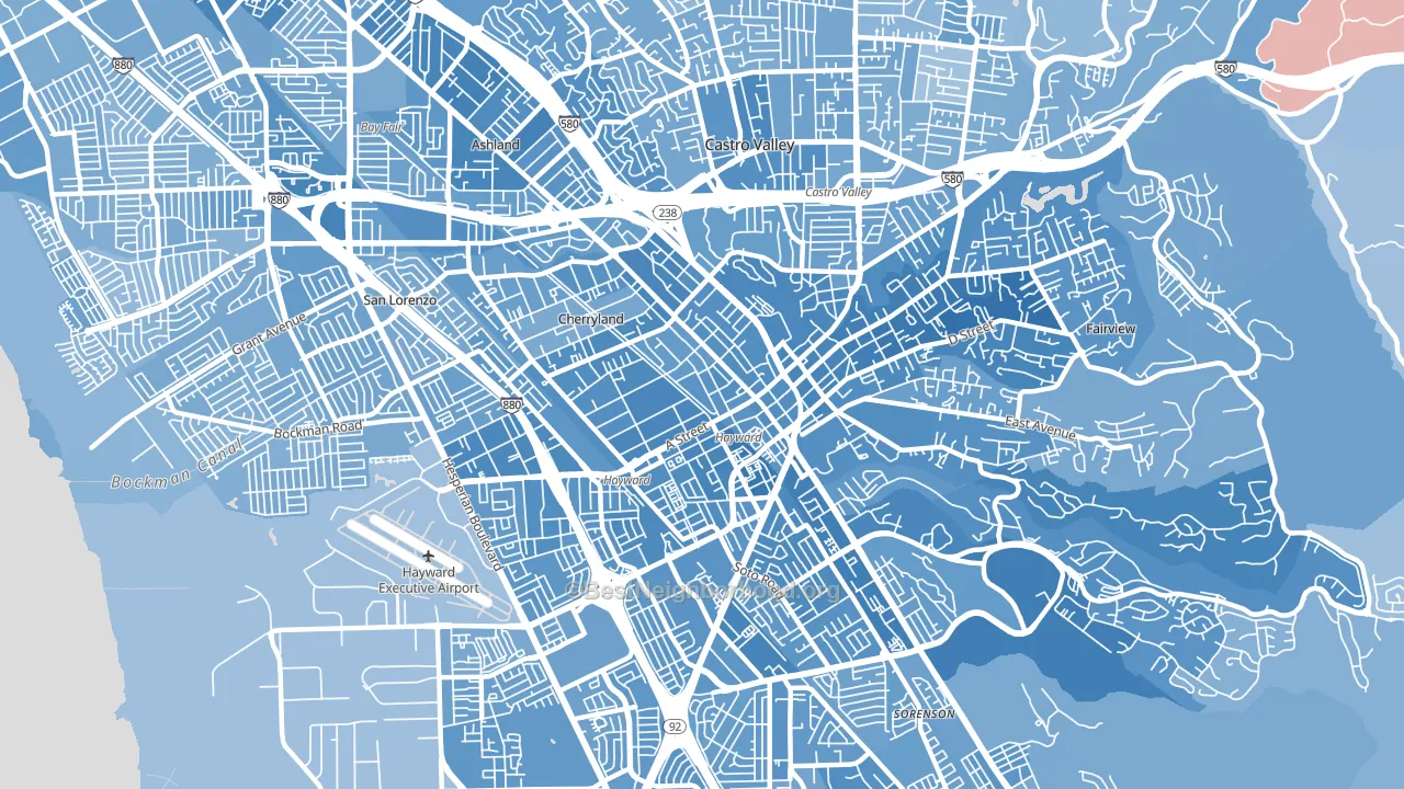 94541, CA block-group political-lean map