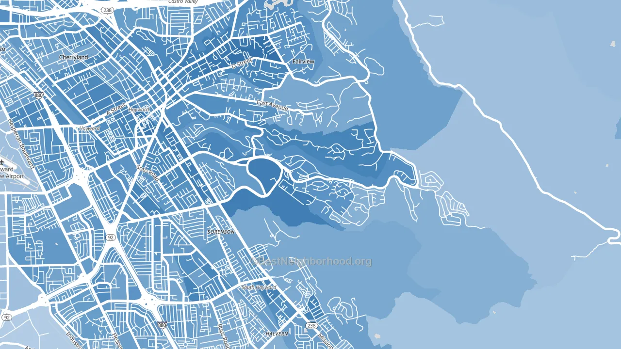 94542, CA block-group political-lean map