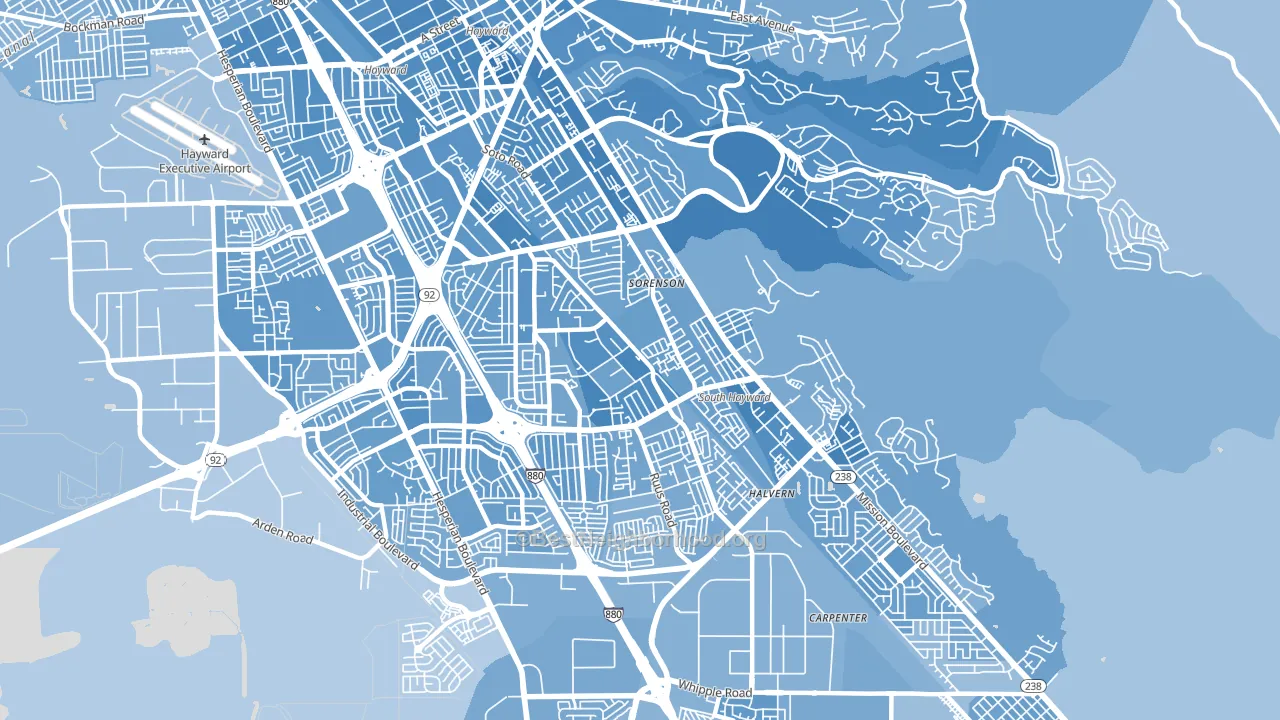 94544, CA block-group political-lean map