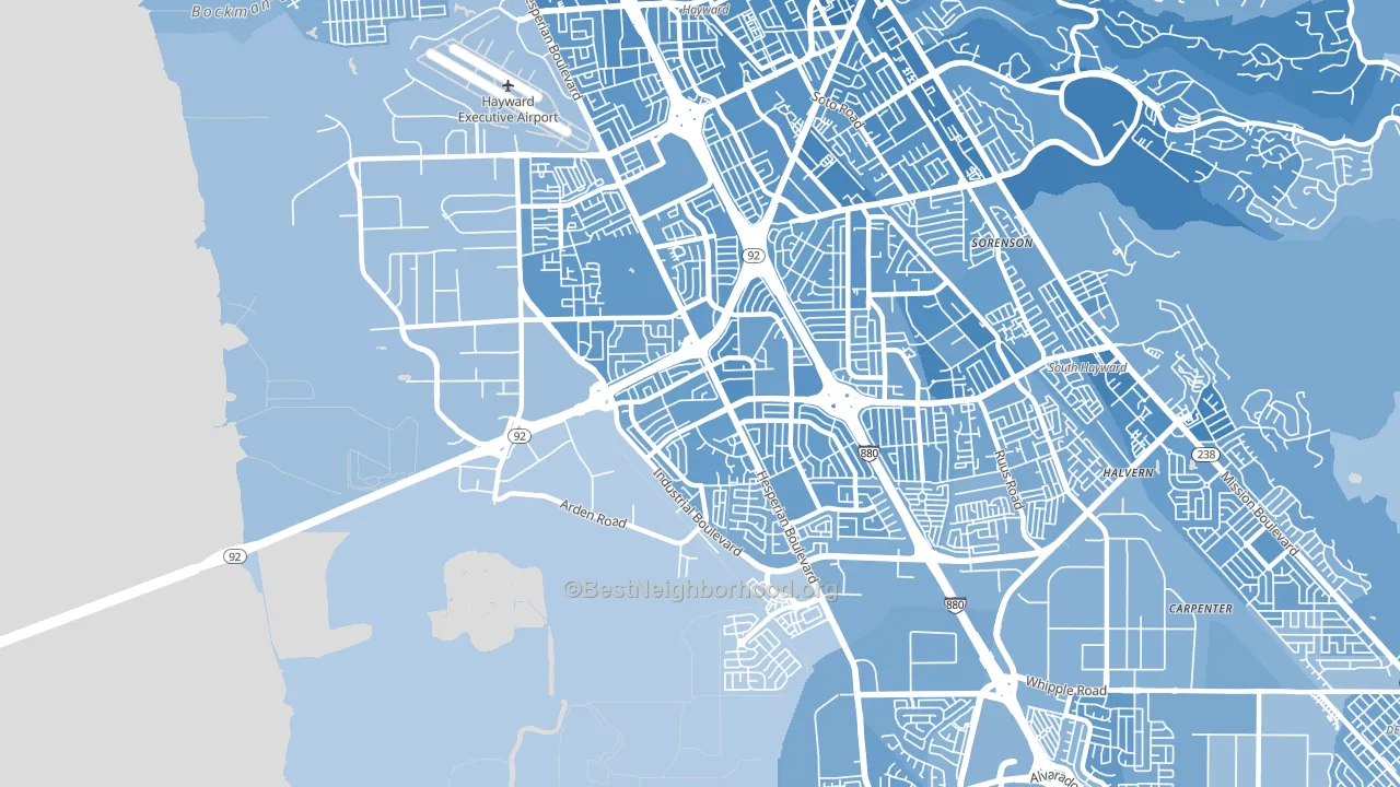 94545, CA block-group political-lean map