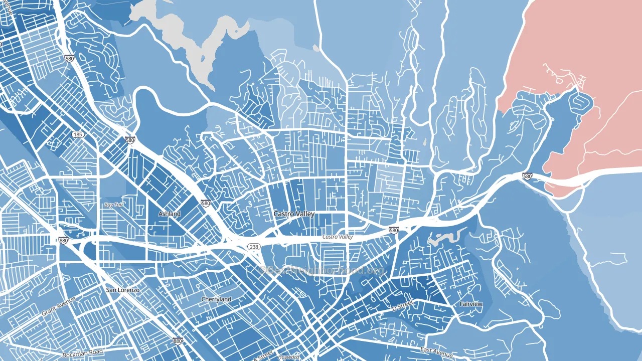 94546, CA block-group political-lean map