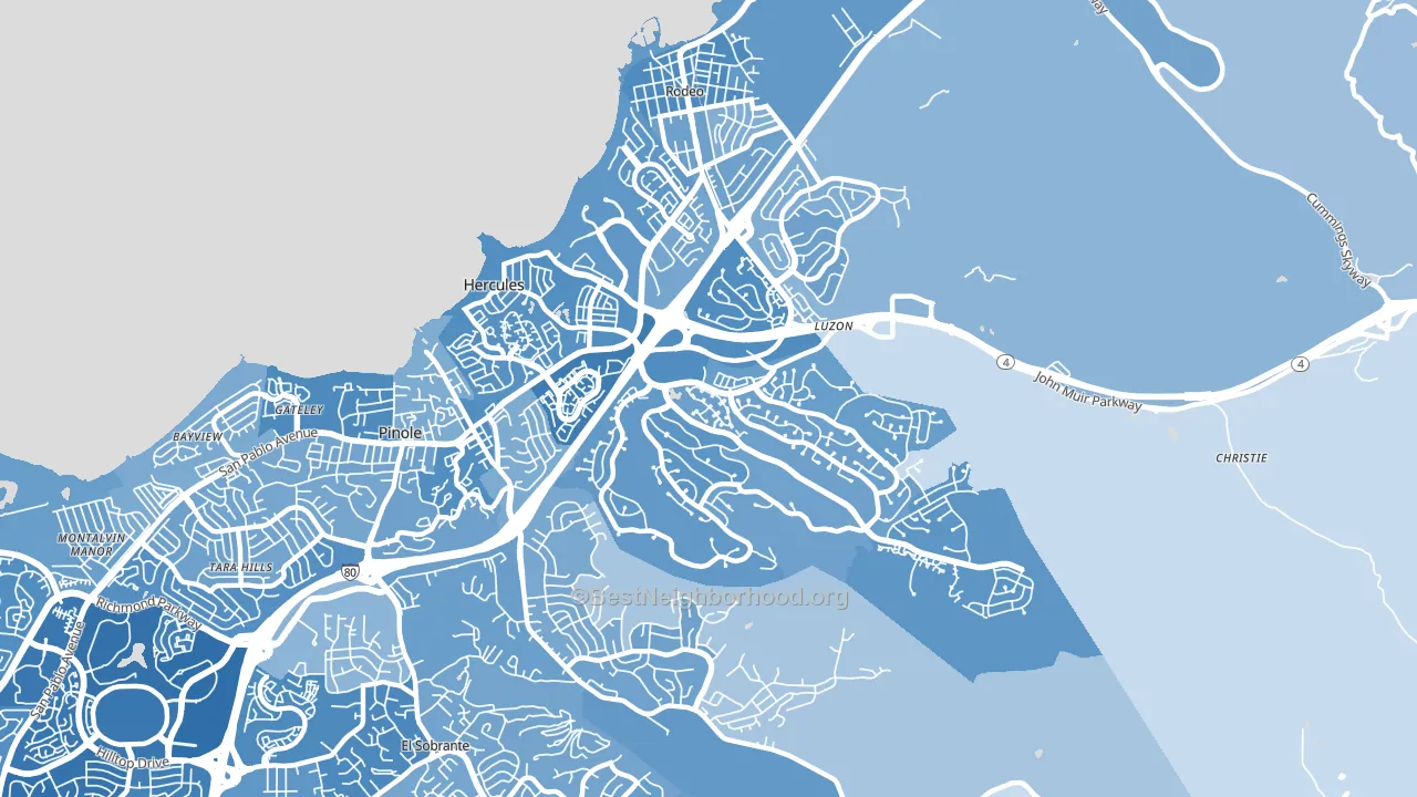 94547, CA block-group political-lean map