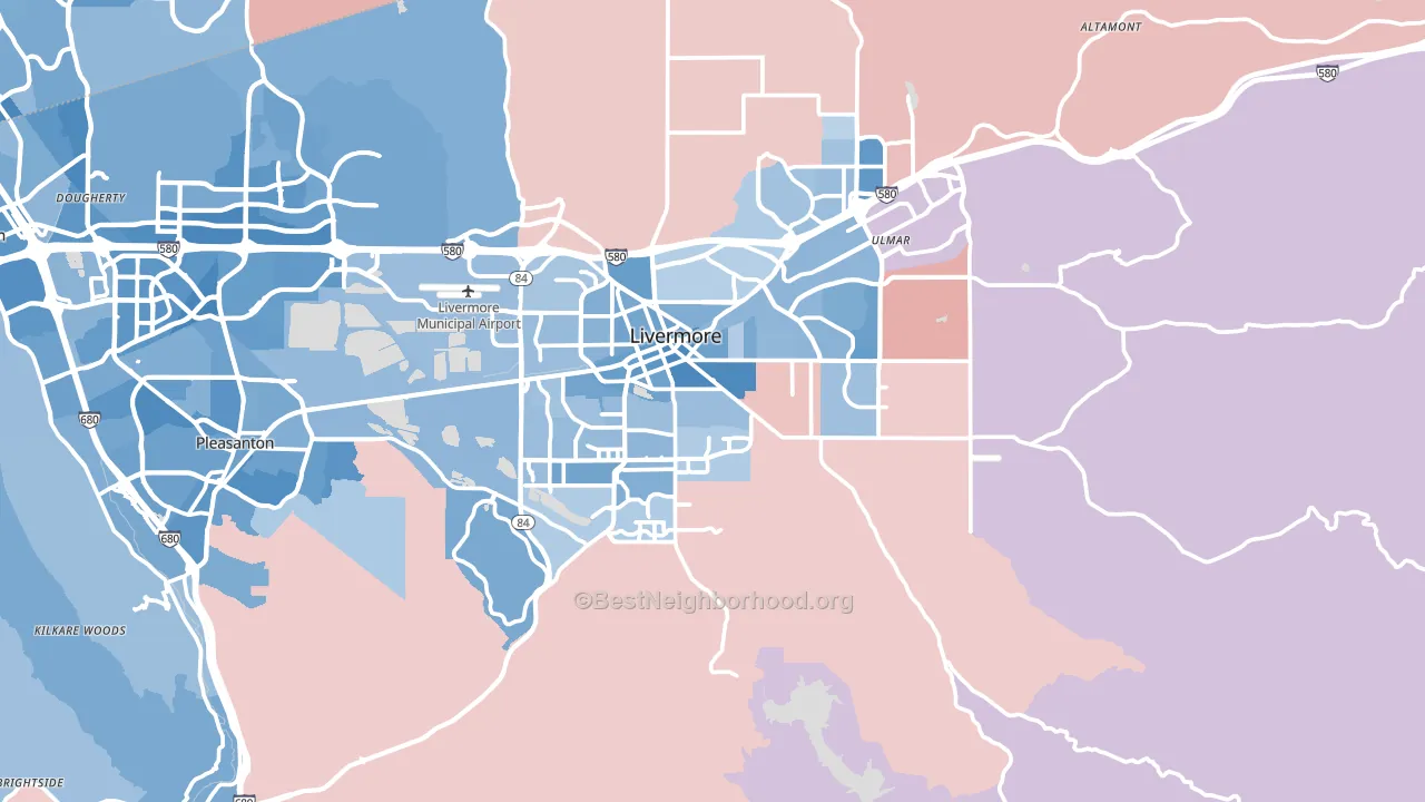 94550, CA block-group political-lean map