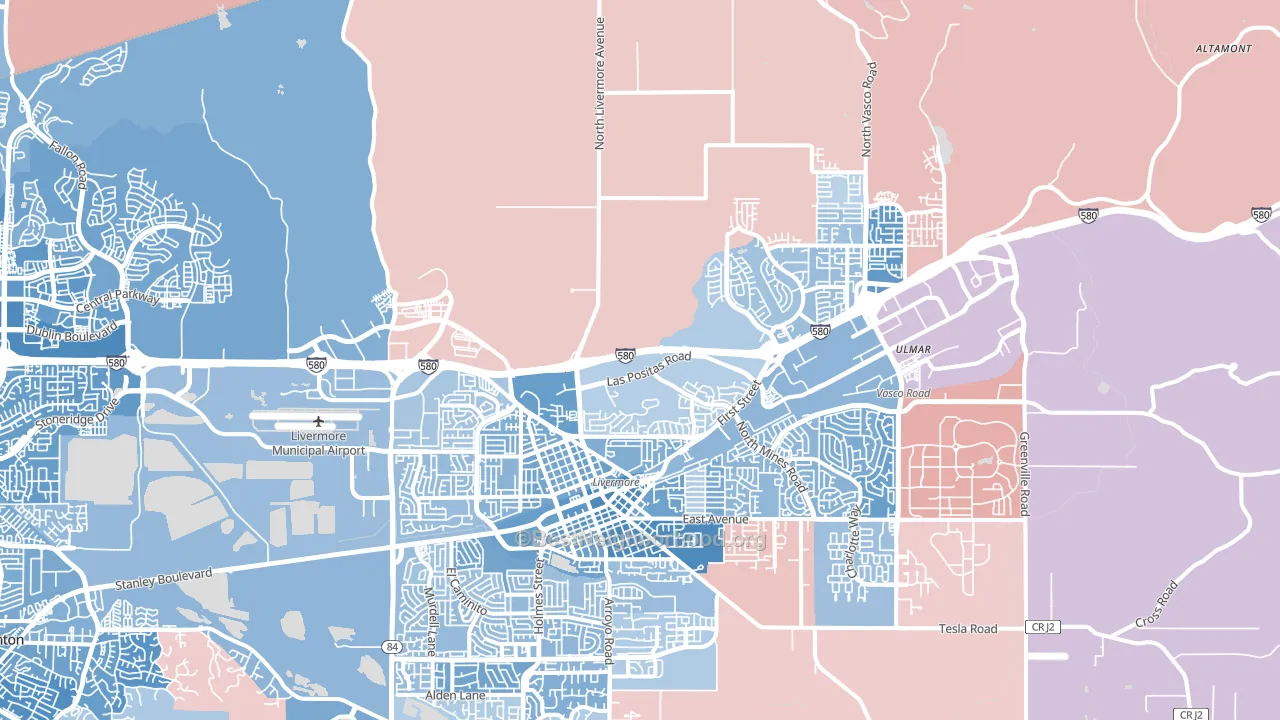 94551, CA block-group political-lean map