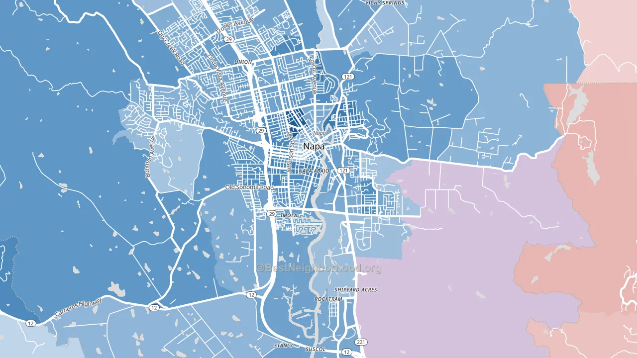 94559, CA block-group political-lean map