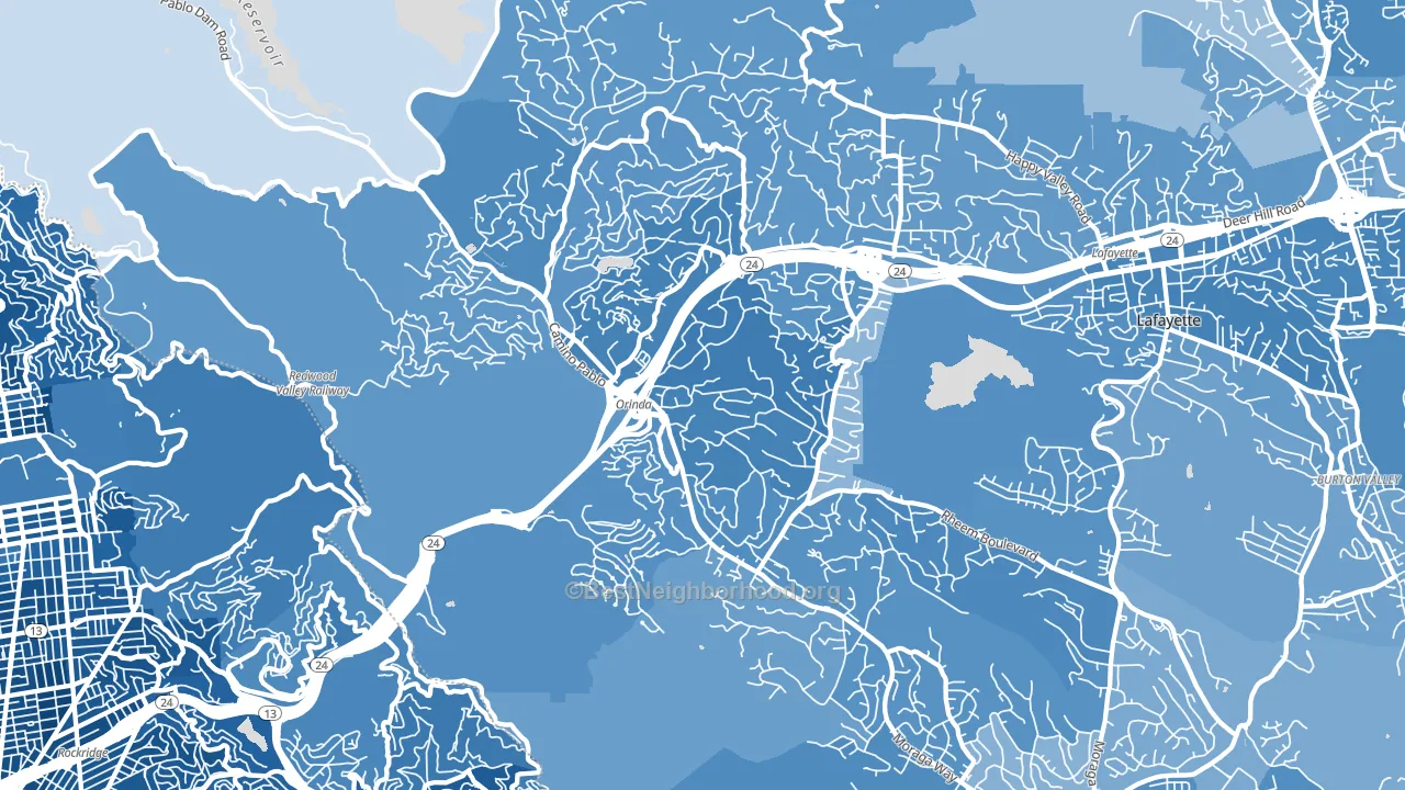 94563, CA block-group political-lean map