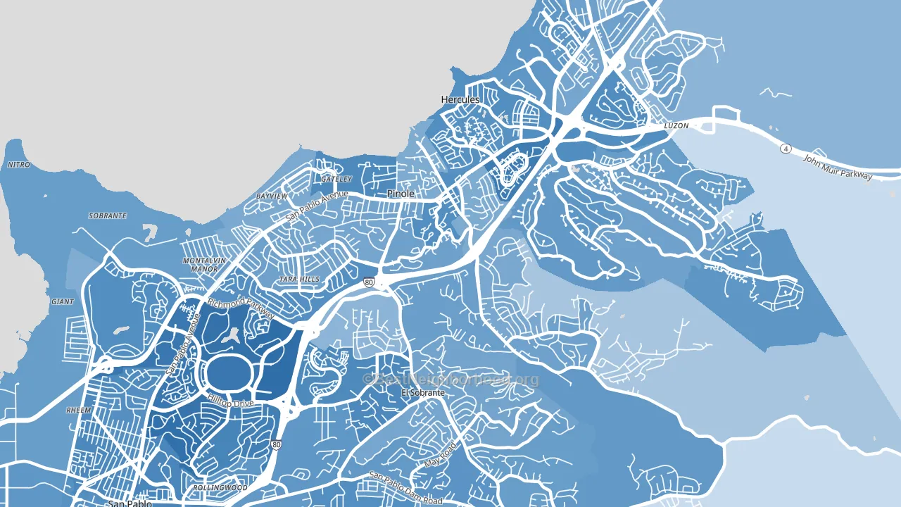 94564, CA block-group political-lean map