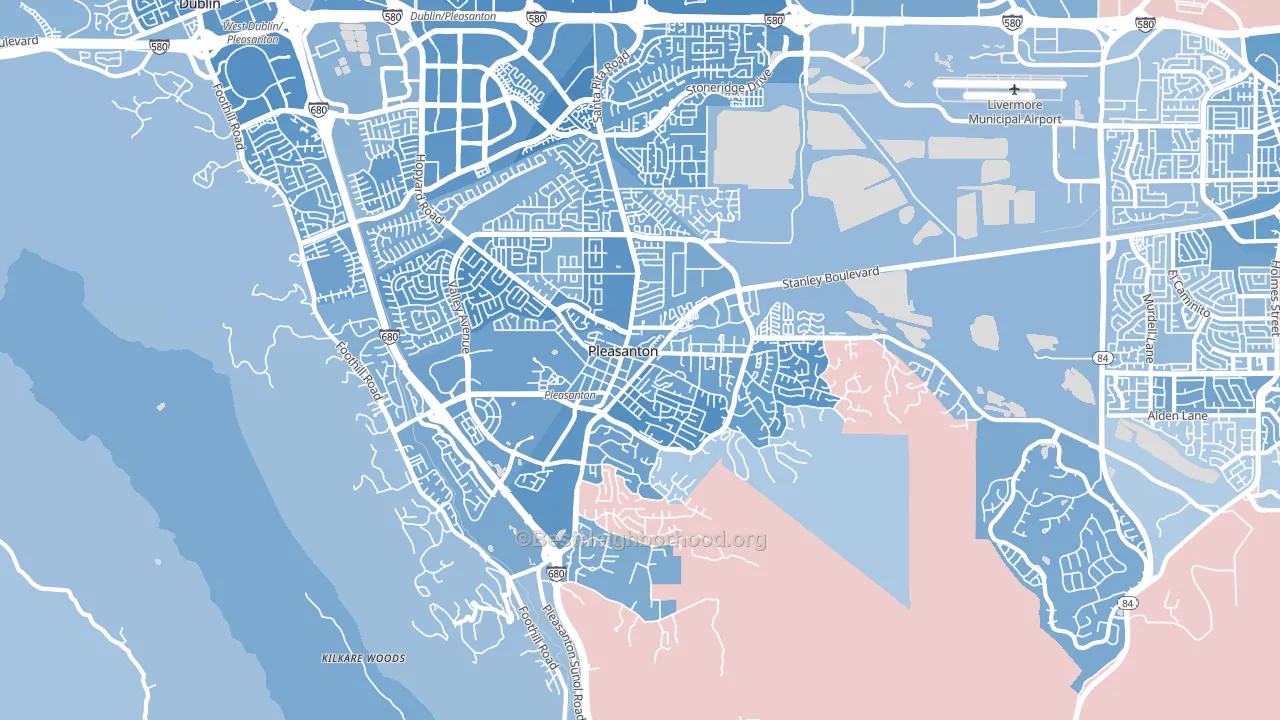 94566, CA block-group political-lean map