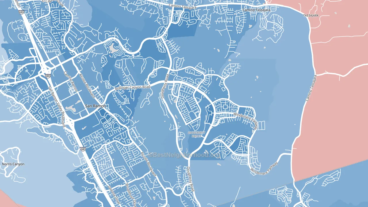 94582, CA block-group political-lean map