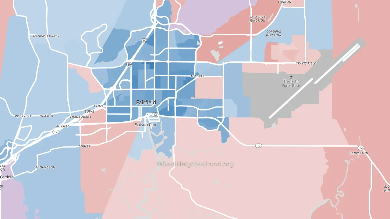 94585, CA block-group political-lean map