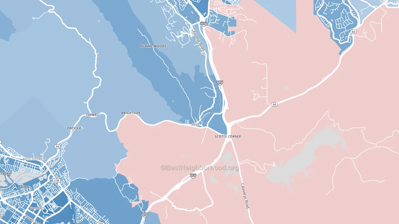 94586, CA block-group political-lean map