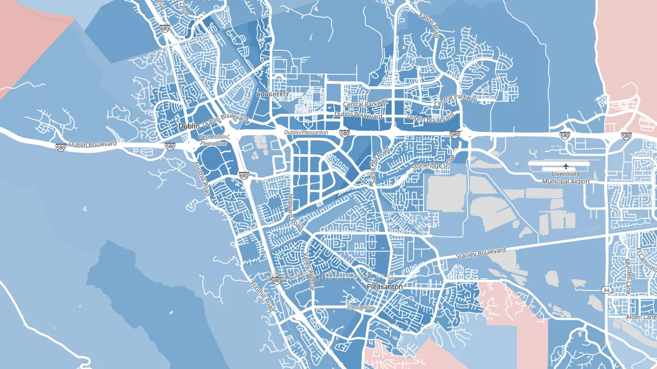 94588, CA block-group political-lean map