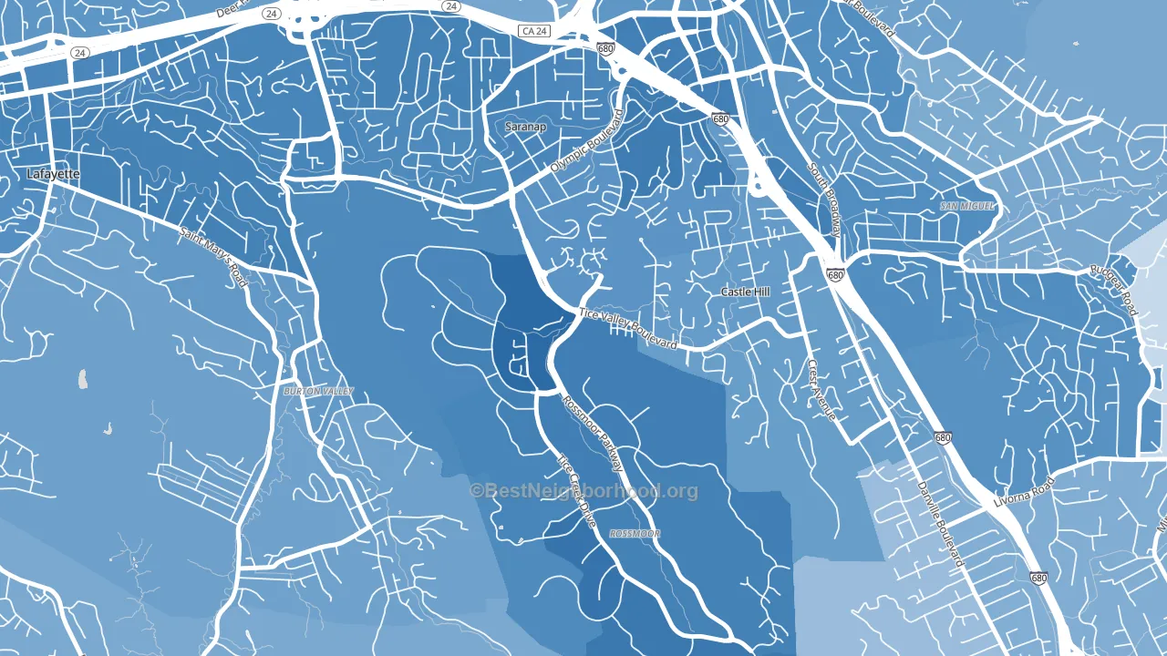 94595, CA block-group political-lean map