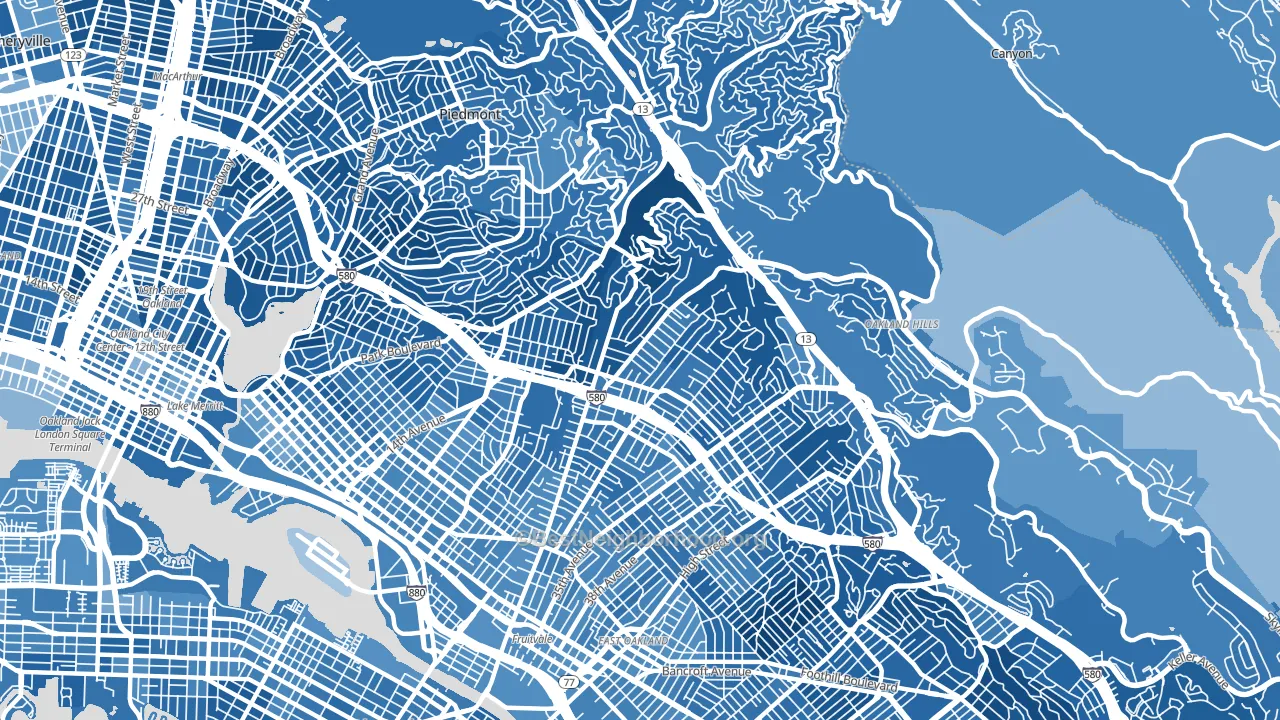 94602, CA block-group political-lean map