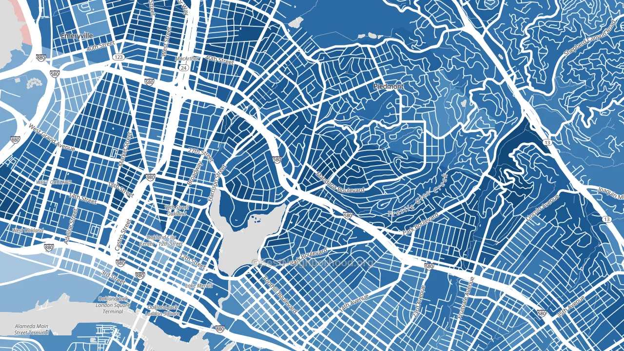 94610, CA block-group political-lean map