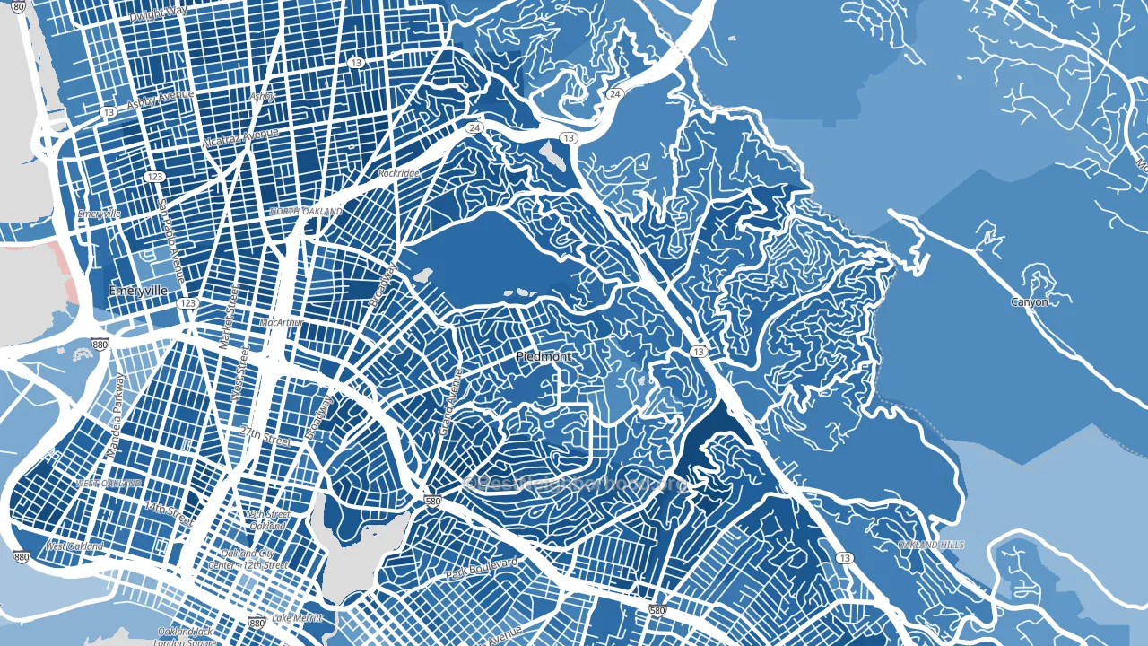 94611, CA block-group political-lean map