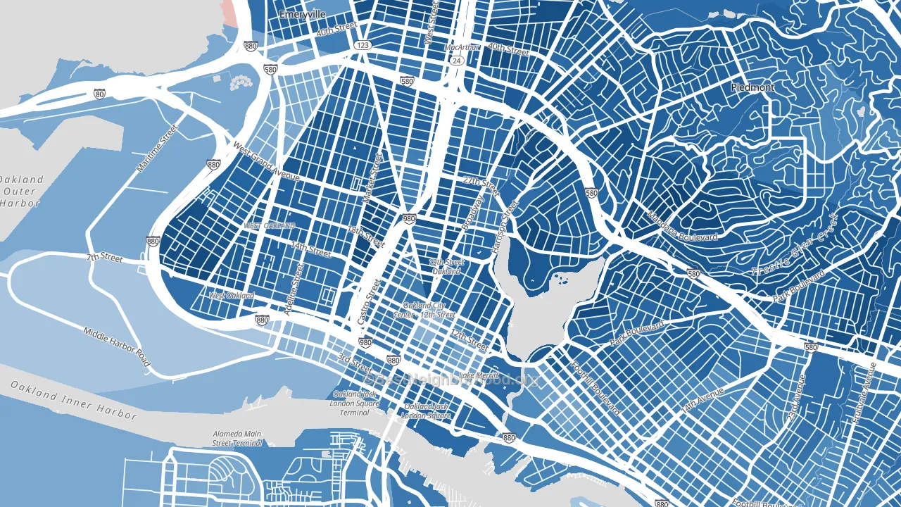 94612, CA block-group political-lean map