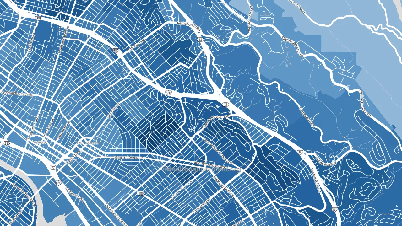 94613, CA block-group political-lean map