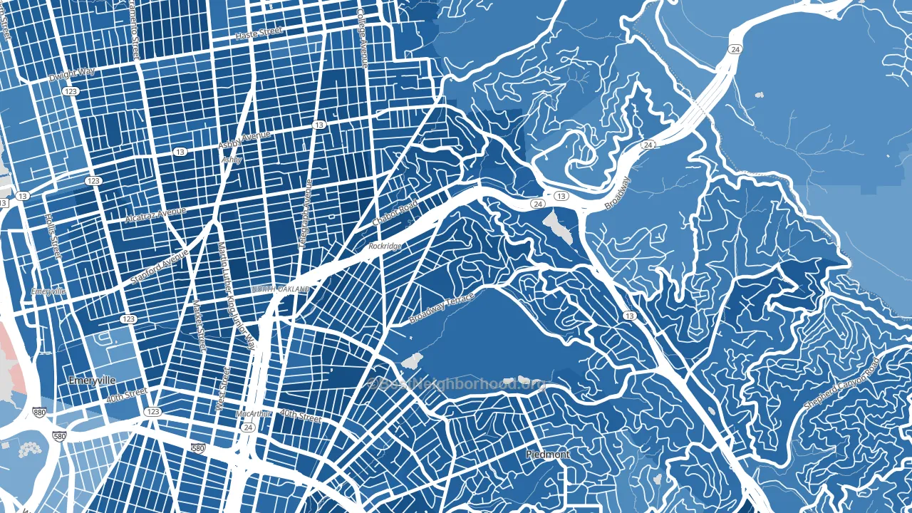 94618, CA block-group political-lean map