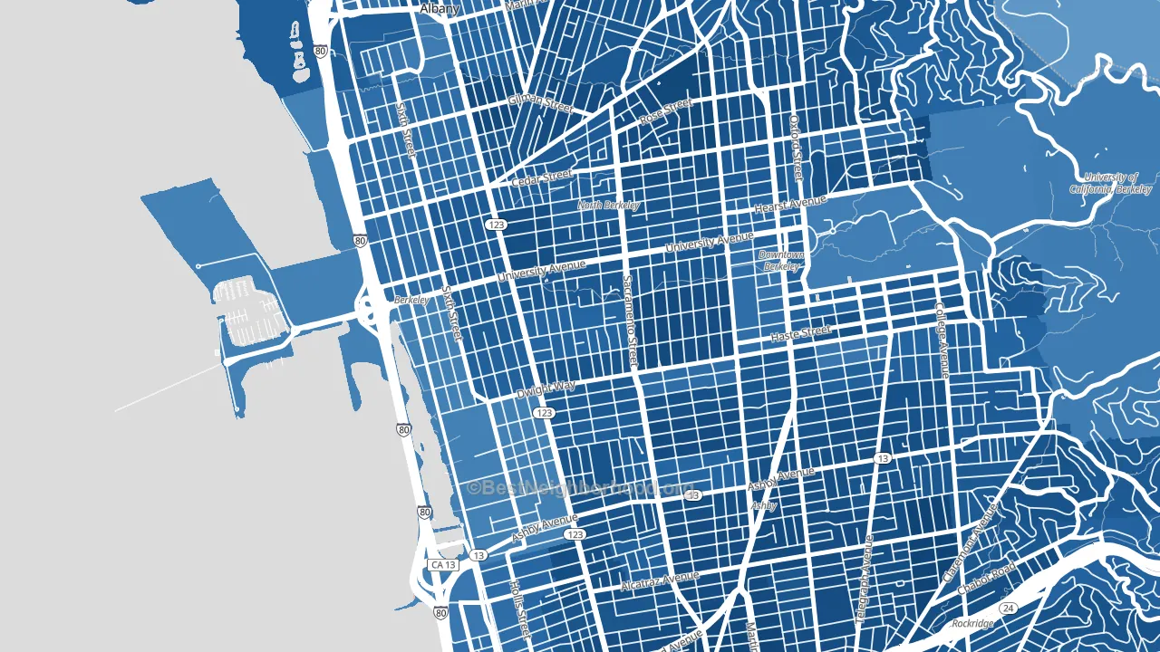 94702, CA block-group political-lean map