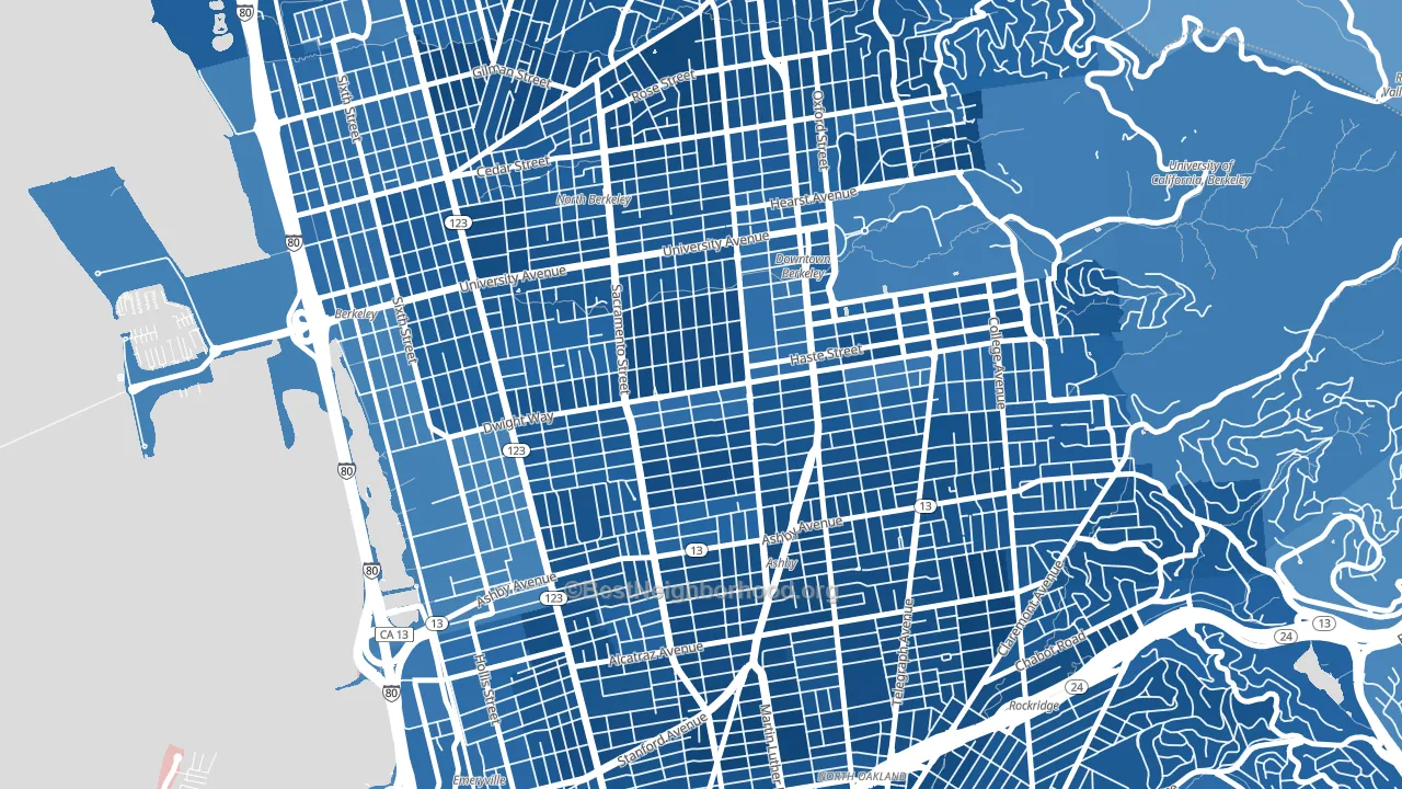 94703, CA block-group political-lean map