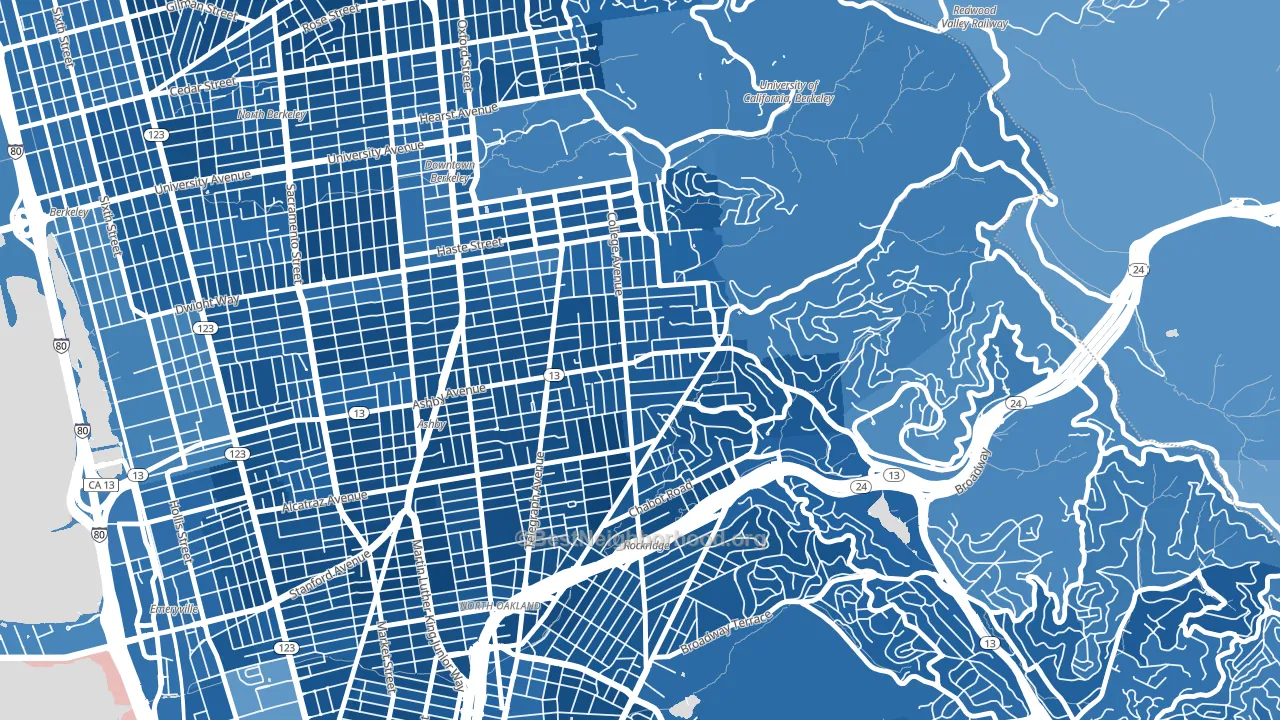 94705, CA block-group political-lean map