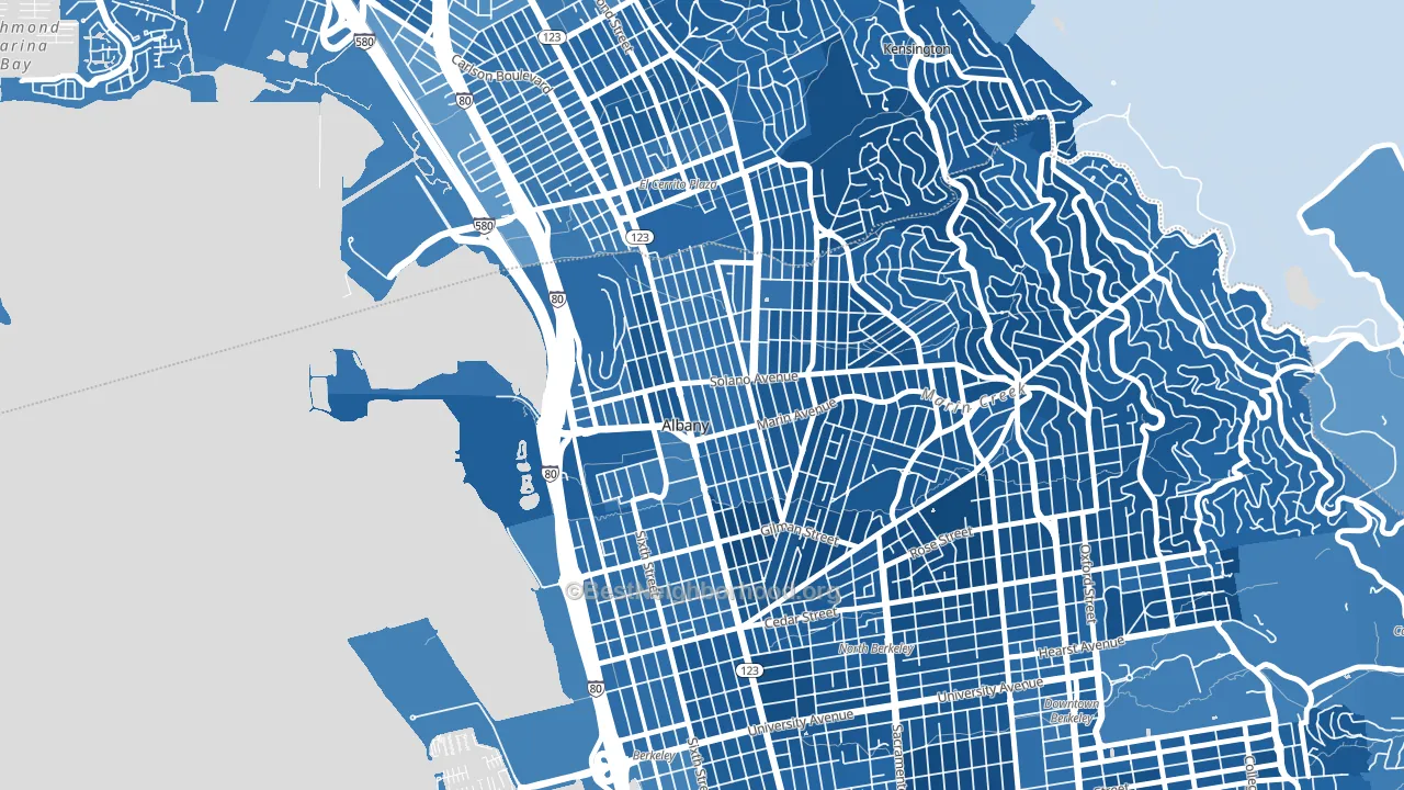 94706, CA block-group political-lean map