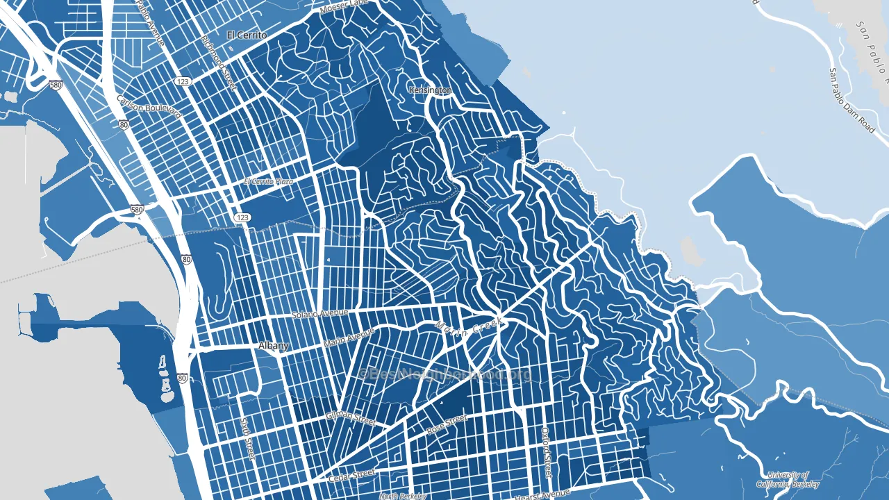 94707, CA block-group political-lean map