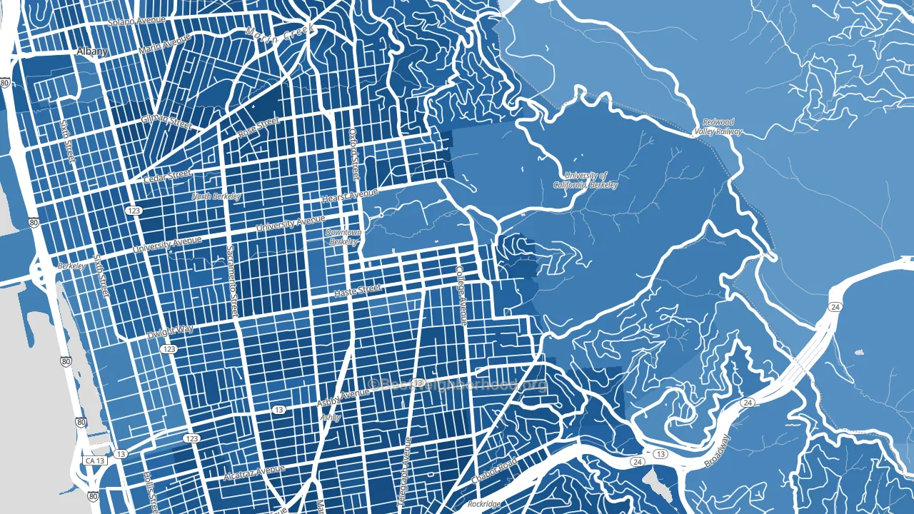 94720, CA block-group political-lean map