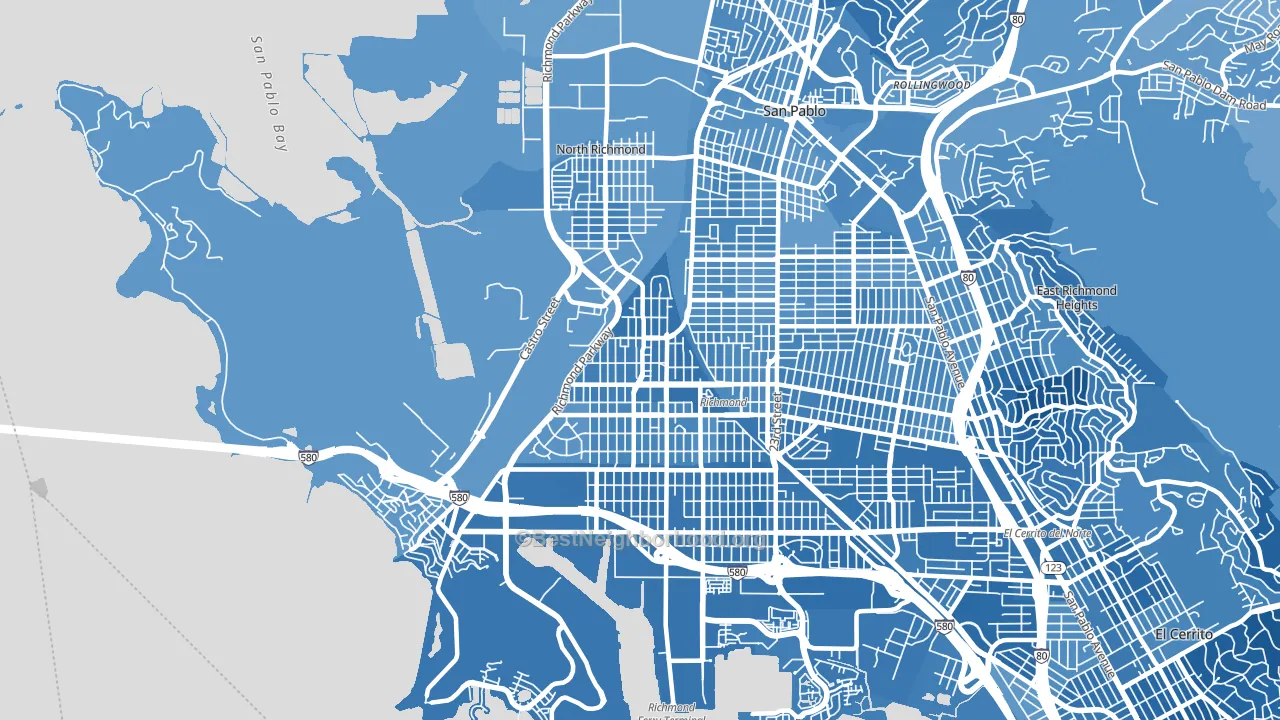 94801, CA block-group political-lean map