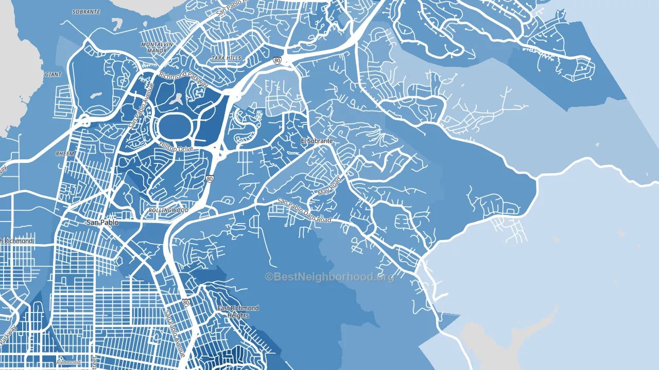 94803, CA block-group political-lean map