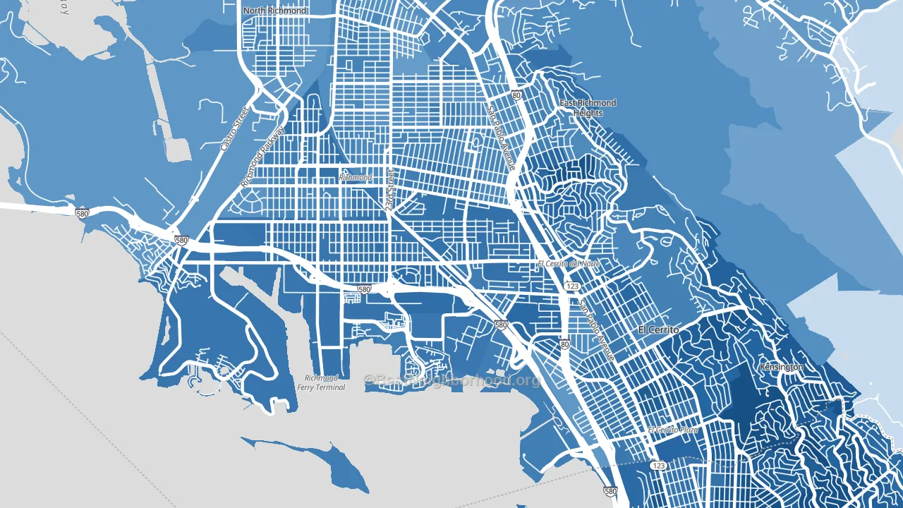 94804, CA block-group political-lean map