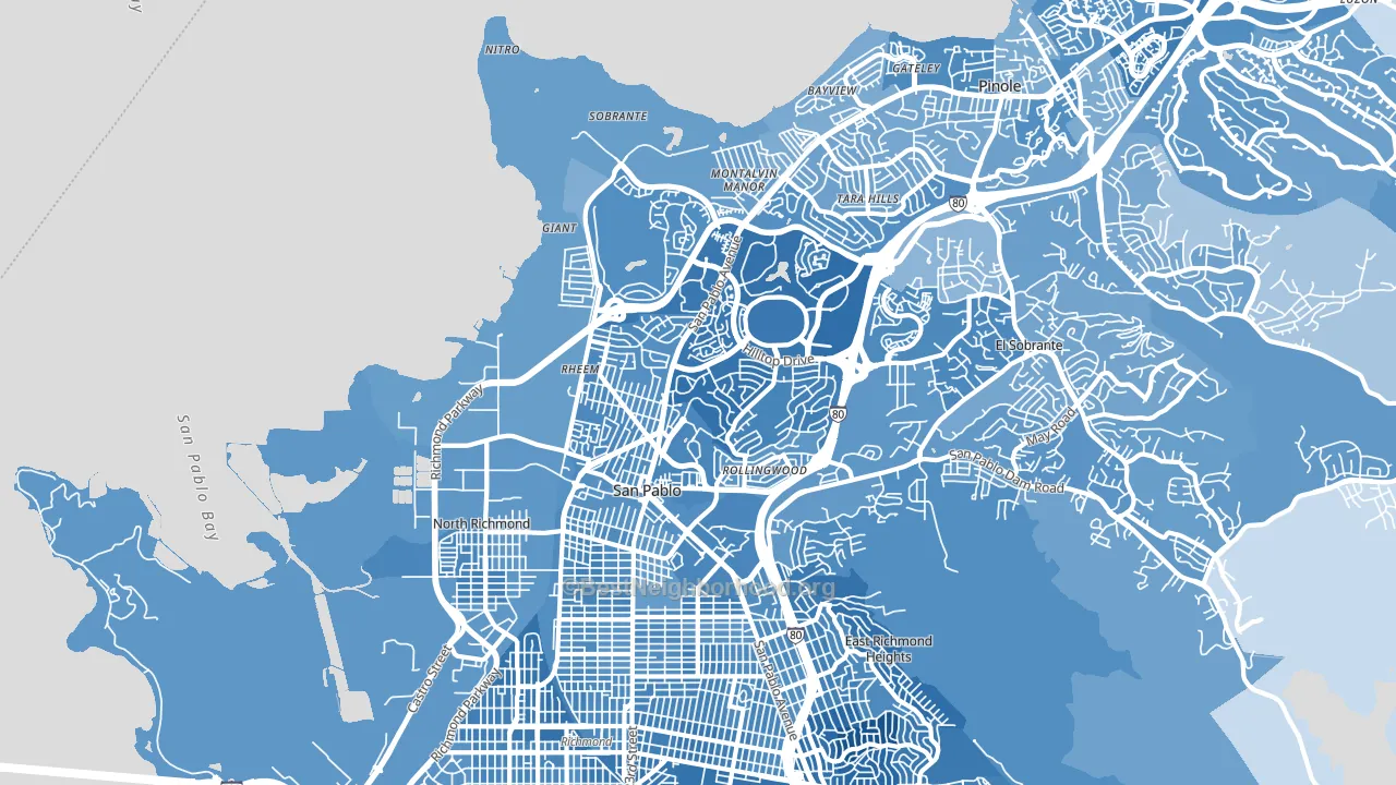 94806, CA block-group political-lean map