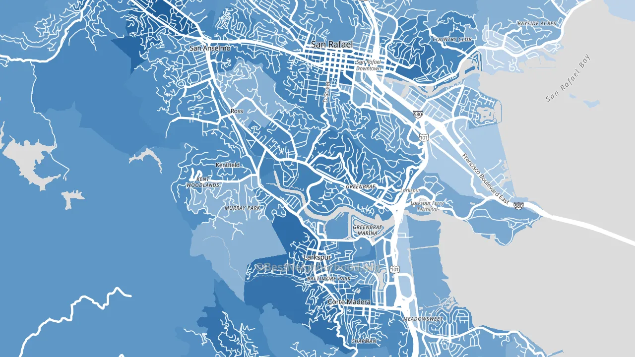 94904, CA block-group political-lean map