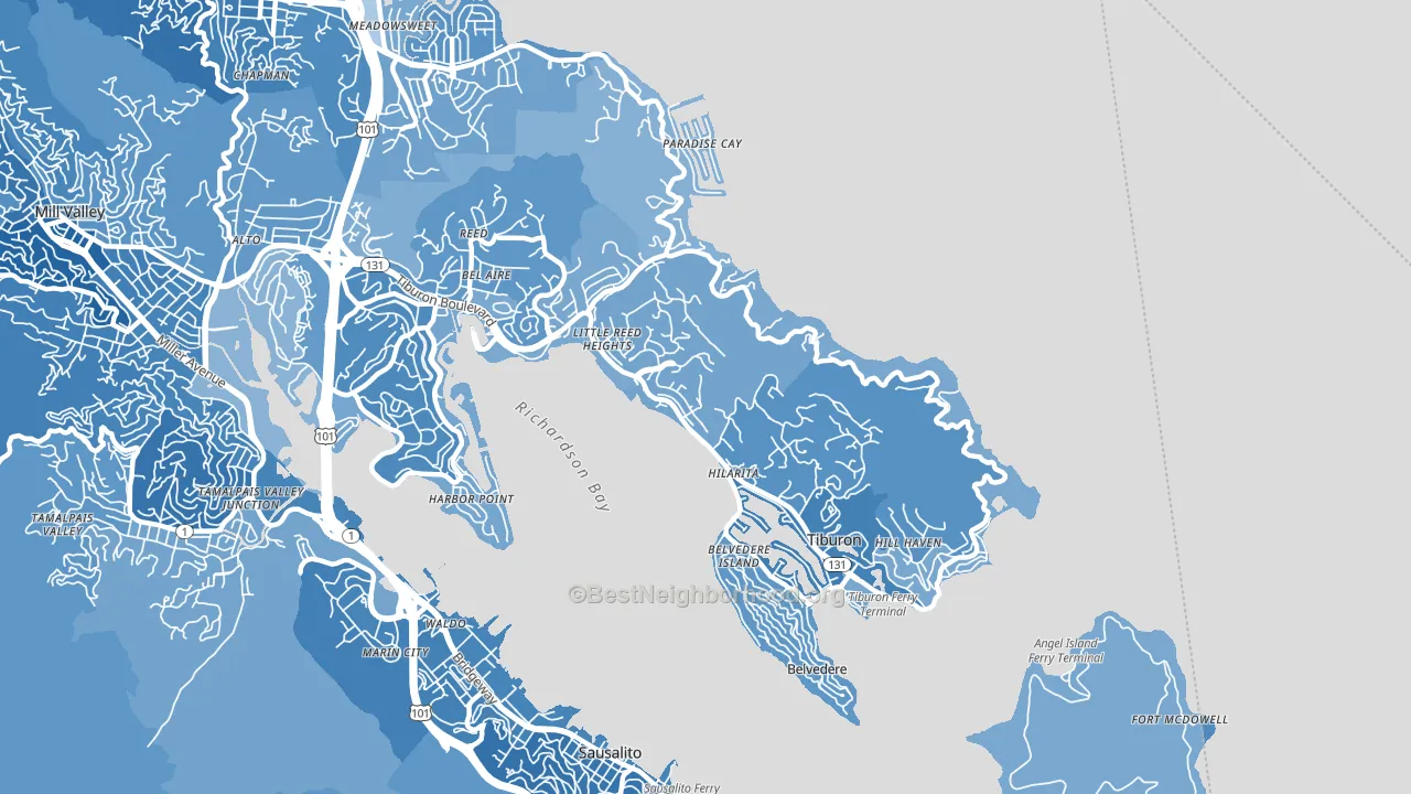 94920, CA block-group political-lean map