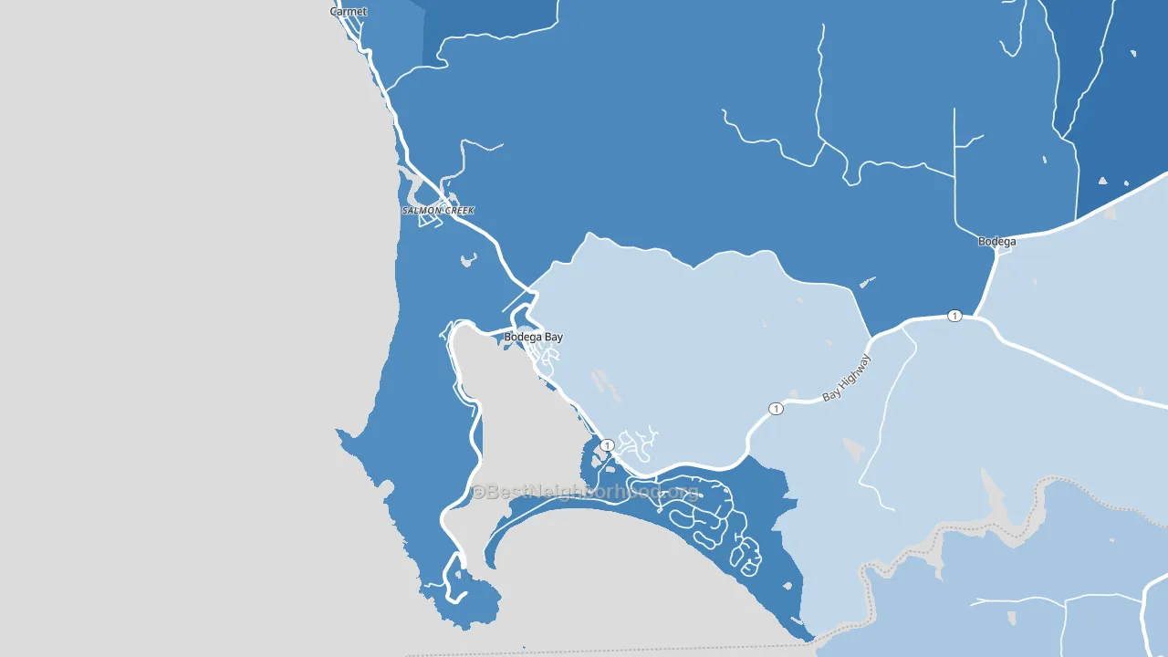 94923, CA block-group political-lean map