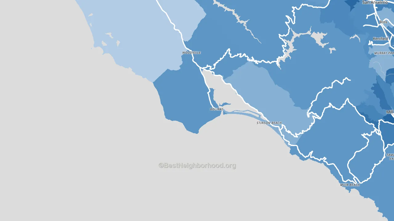 94924, CA block-group political-lean map
