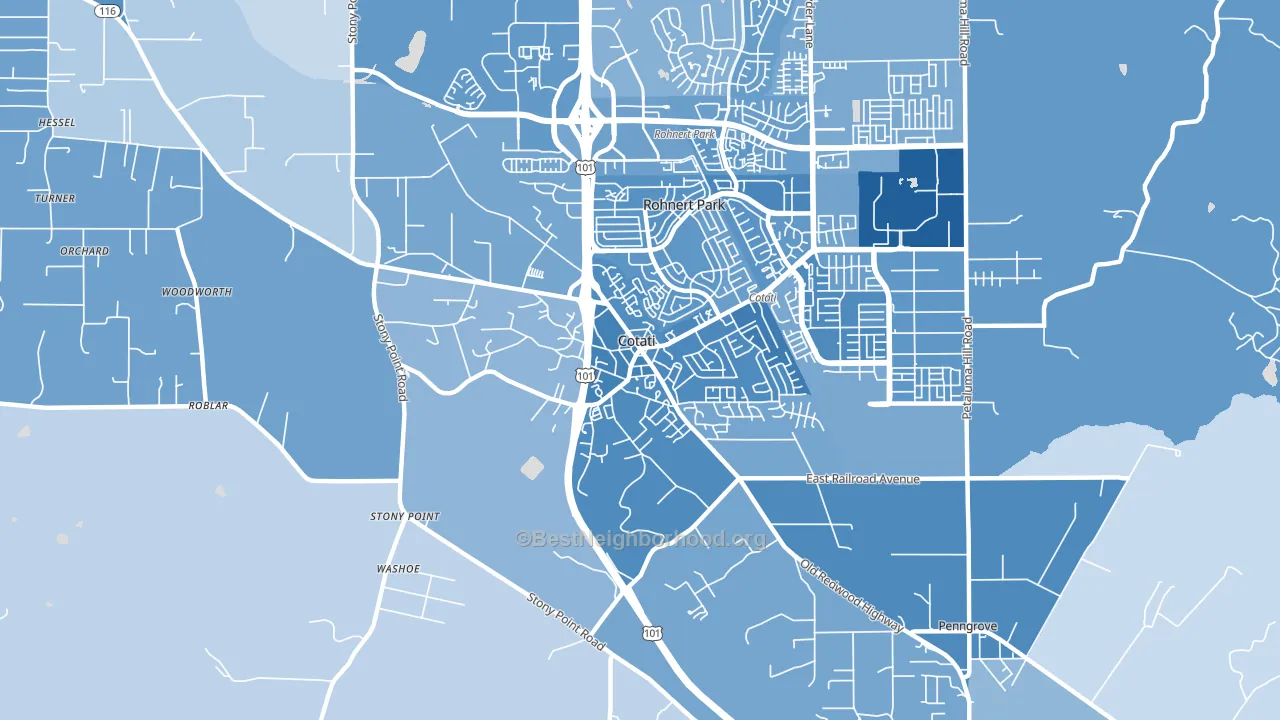 94931, CA block-group political-lean map