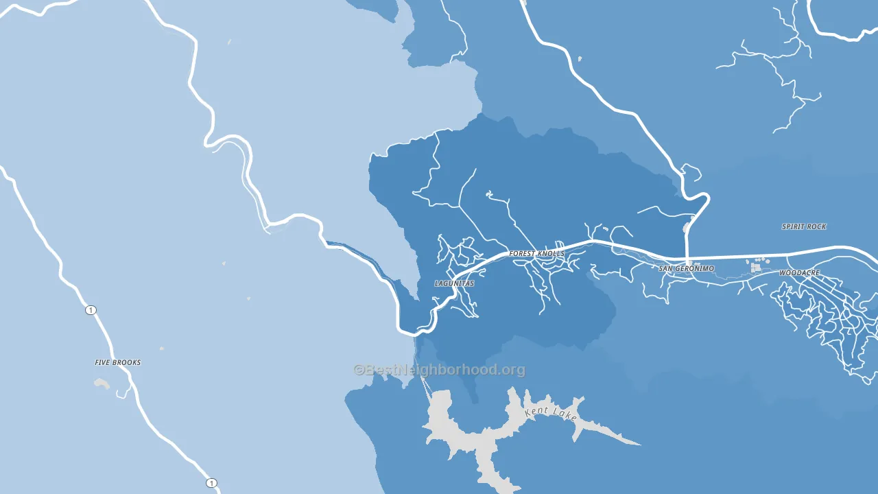 94938, CA block-group political-lean map