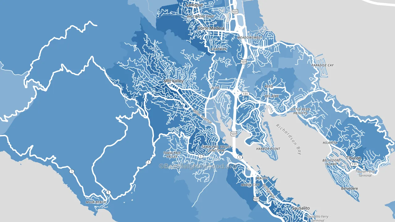 94941, CA block-group political-lean map