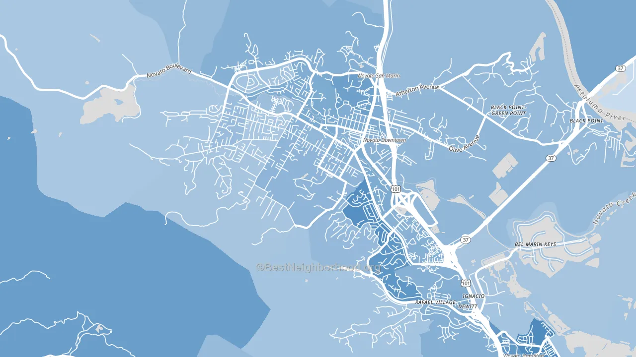94947, CA block-group political-lean map