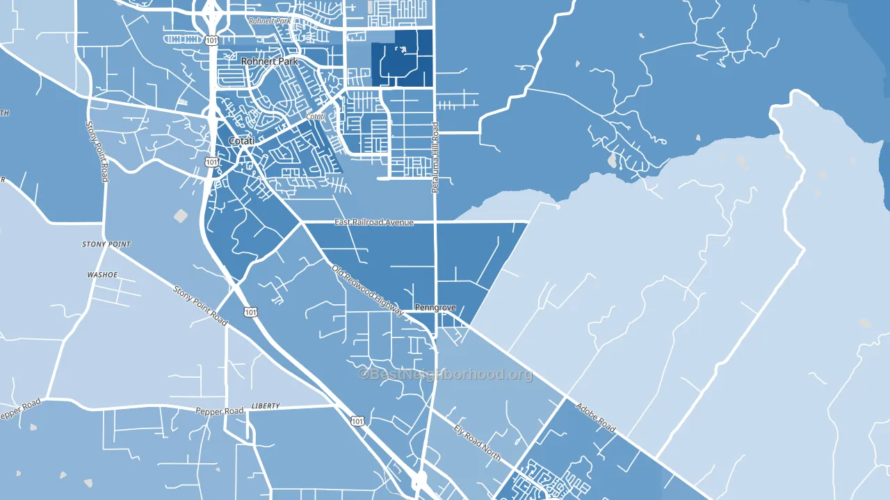 94951, CA block-group political-lean map