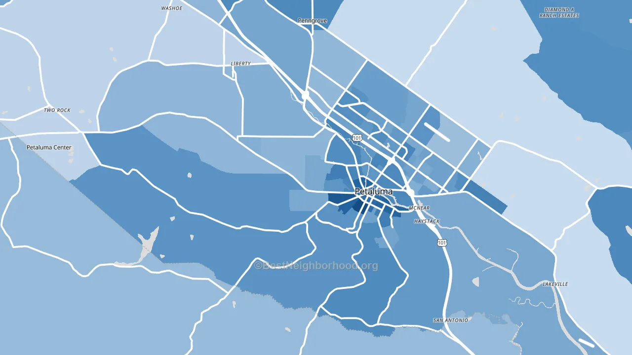 94952, CA block-group political-lean map