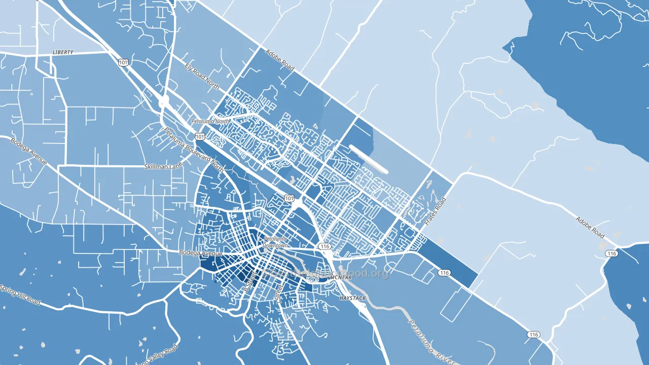 94954, CA block-group political-lean map